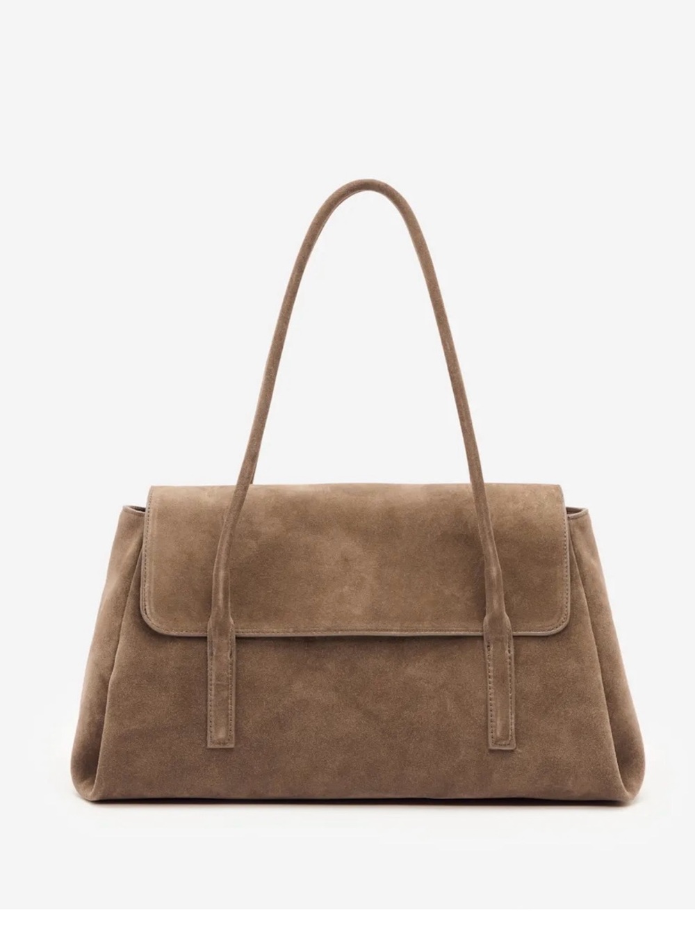 Reformation Caterina Suede Bag Brown Farro Top Handle Shoulder Bag NWT